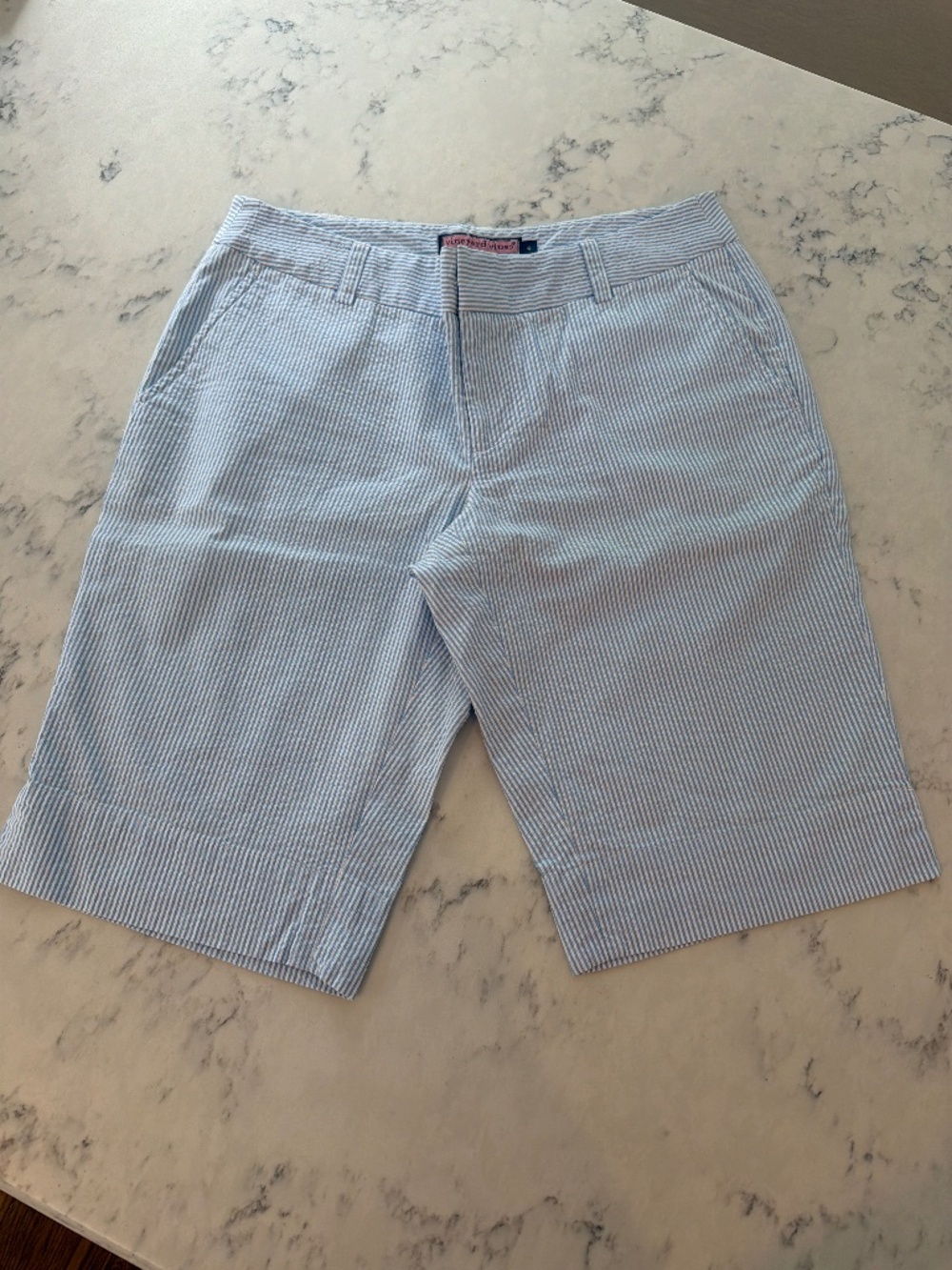 Vineyard Vines Wonens Blue Seersucker Bermuda Shorts